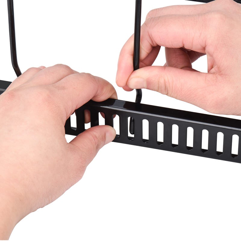 توبلايف Toplife 10+ رف منظم أدوات الخبز لأدوات خبز المطبخ وأدوات الطبخ وأدوات الطعام وألواح التقطيع والأطباق وأغطية الأواني والمقالي (أسود) - Image 4